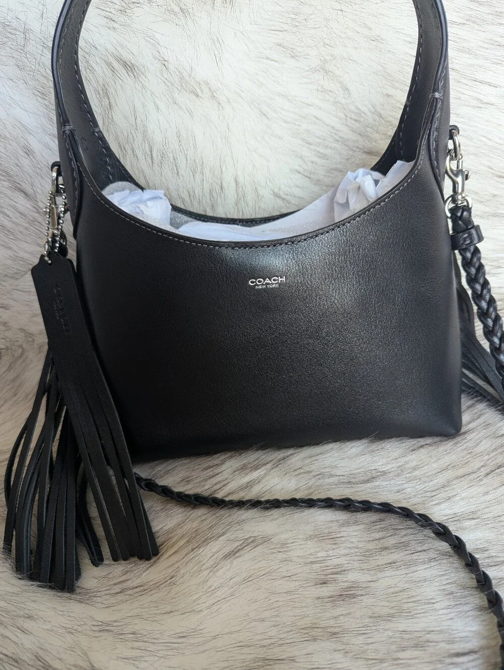 Coach Brooklyn Fringe Shoulder Bag 23 - Picture 1 of 11